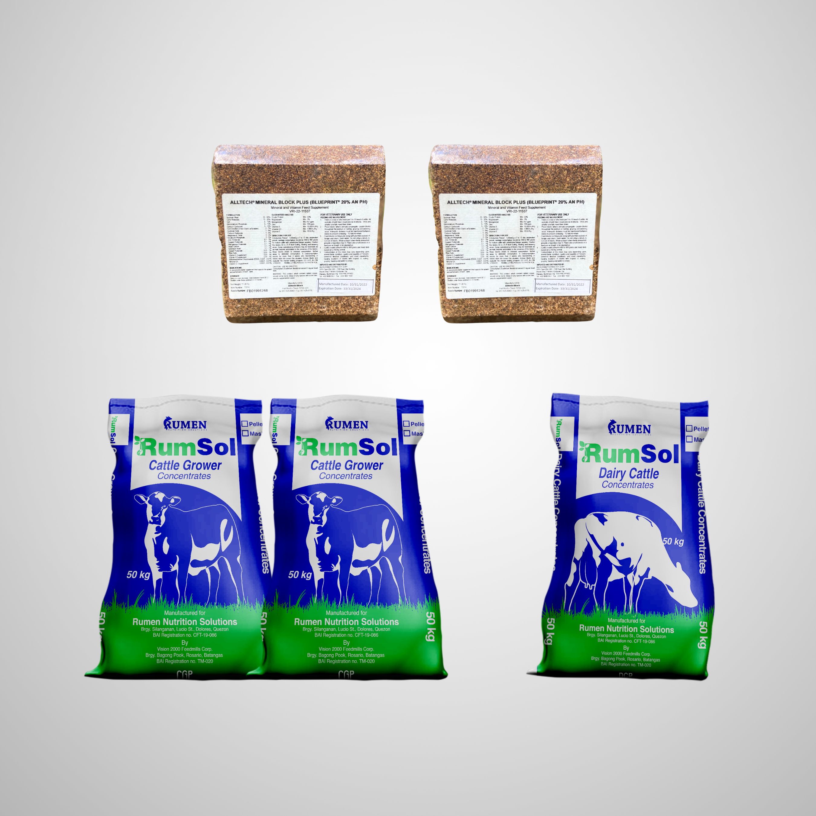 Bundle 13: Cattle Grower Concentrates, Alltech Blocks, & Dairy Cattle Concentrates